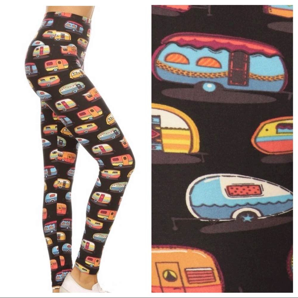 💓 Happy Camper Yoga Waist Leggings